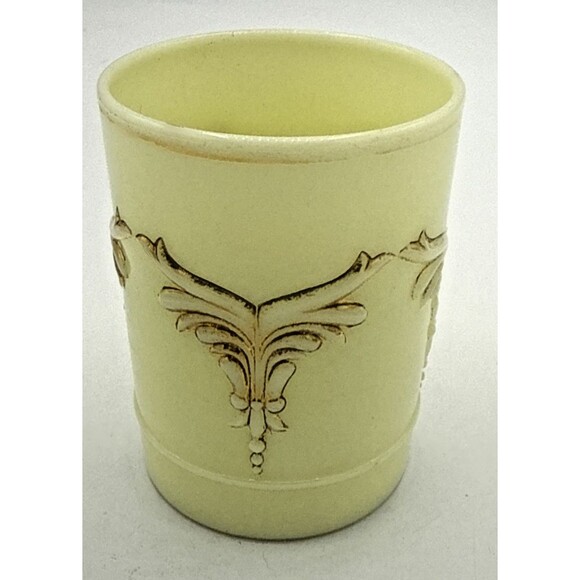 Vintage Glowing EAPG Heisey Tumbler Gold Winged Scrolls Custard Glass UG 8 Oz. - Picture 2 of 11